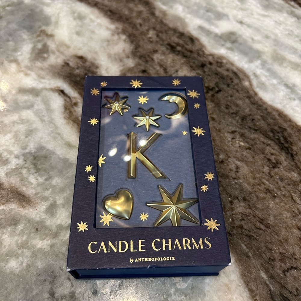 Anthropologie Gold K Candle Charms Set BNWT
